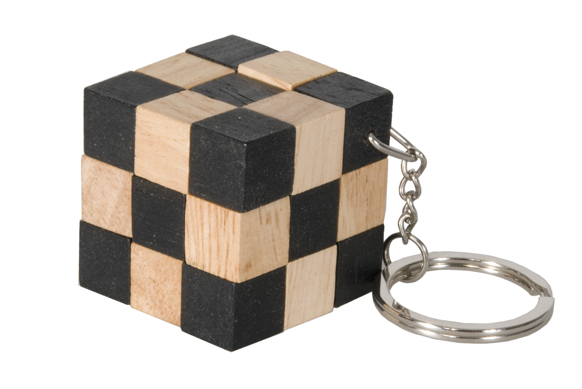Schlüsselanhänger Schlangenwürfel natur/schwarz