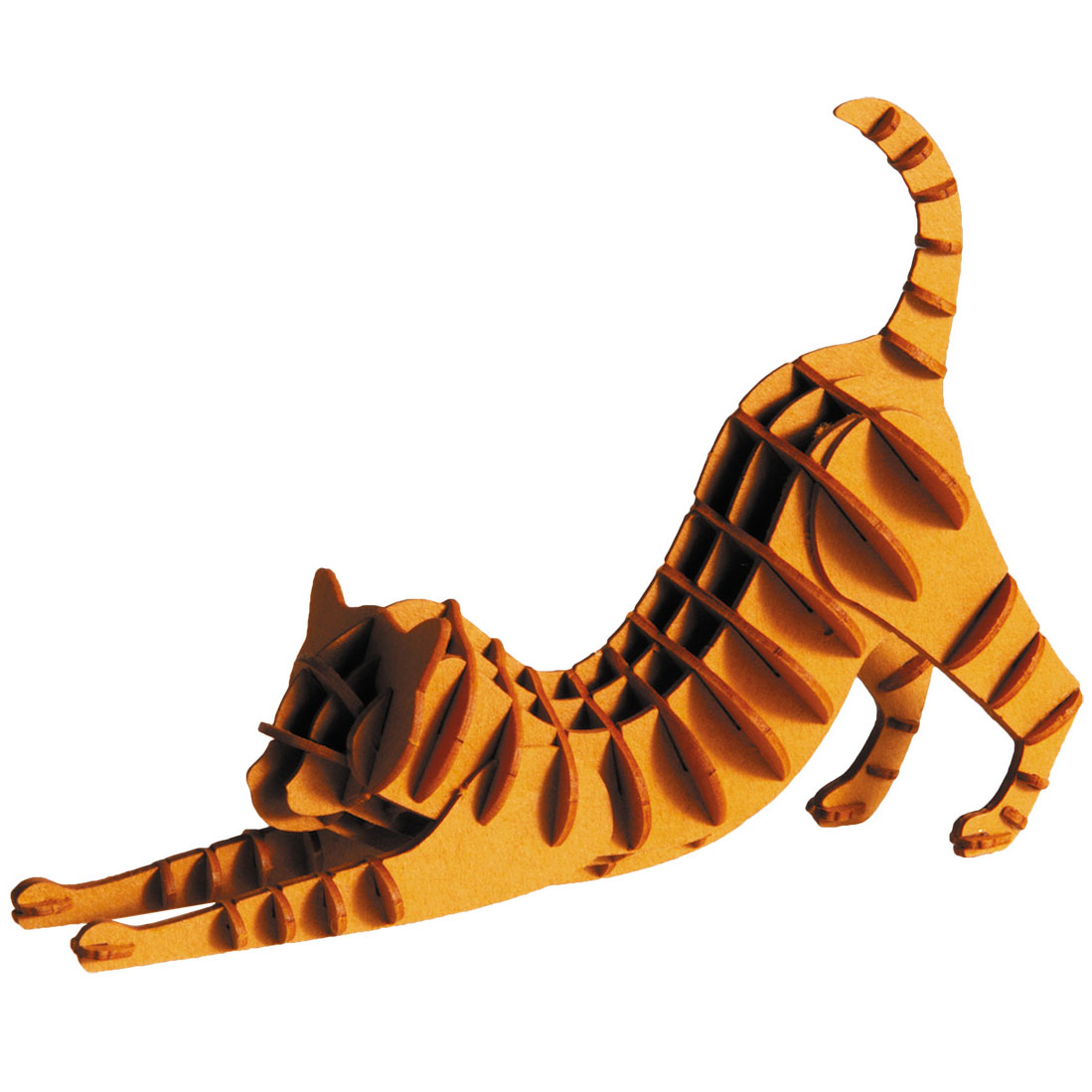 3D Papiermodell Katze, rotbraun