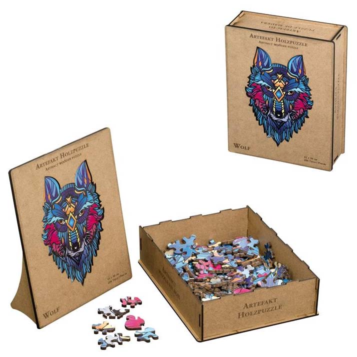 Artefakt Holzpuzzle Wolf, 206 Teile