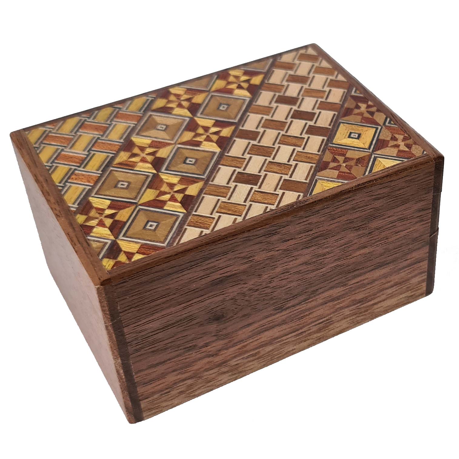 Himitsu Bako 3 Sun 12 Steps Yosegi / Walnut Wood