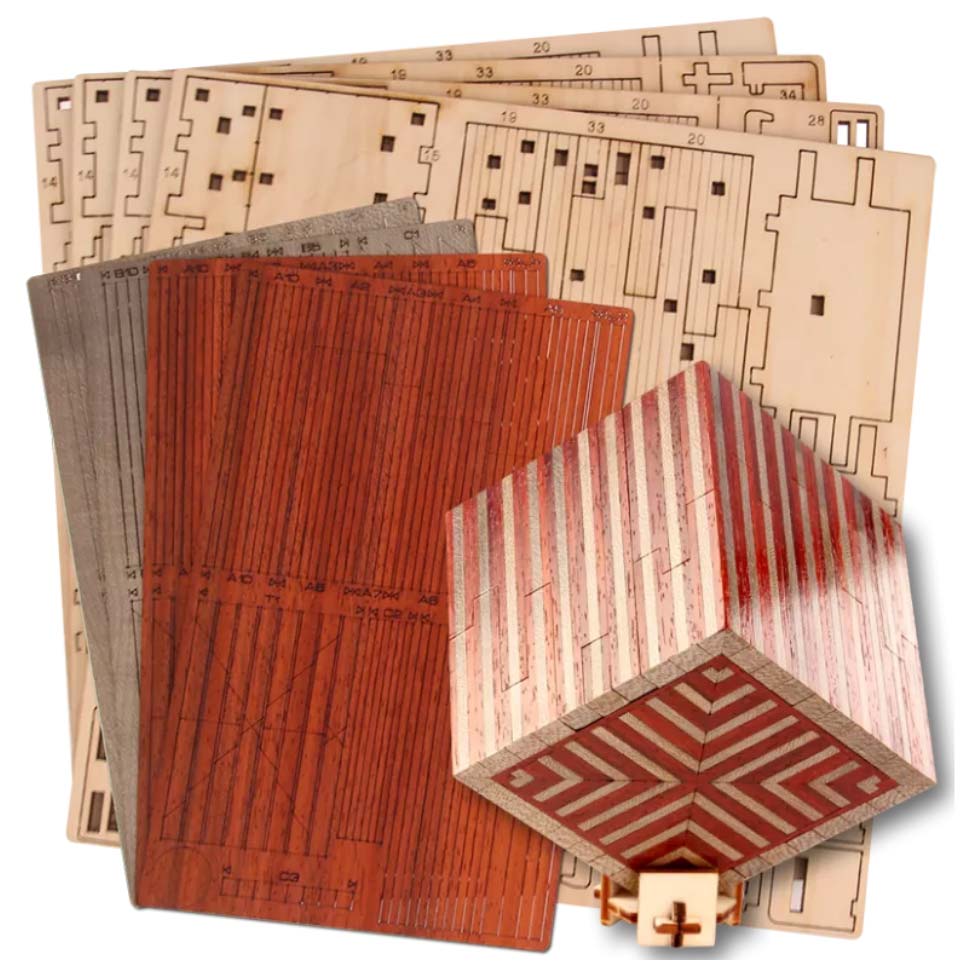 Silver City Luxe Puzzle Box Bausatz Grau/Rot