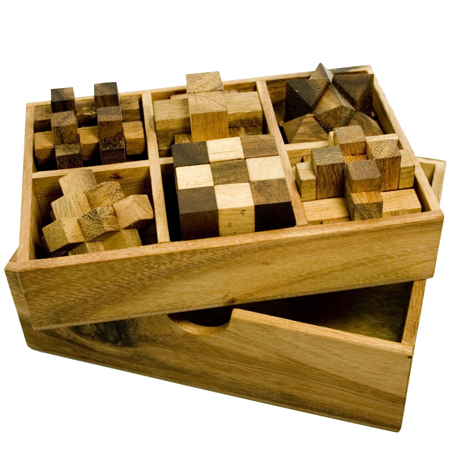 IQ Master Knobelspiele Set in edler Holzschachtel