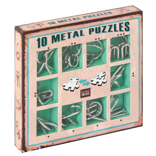 10 Metallpuzzle im Set "grün"