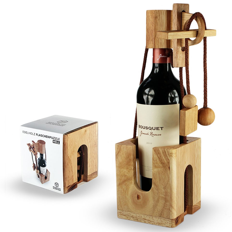 Edelholz Flaschenpuzzle - Das Original (hell)