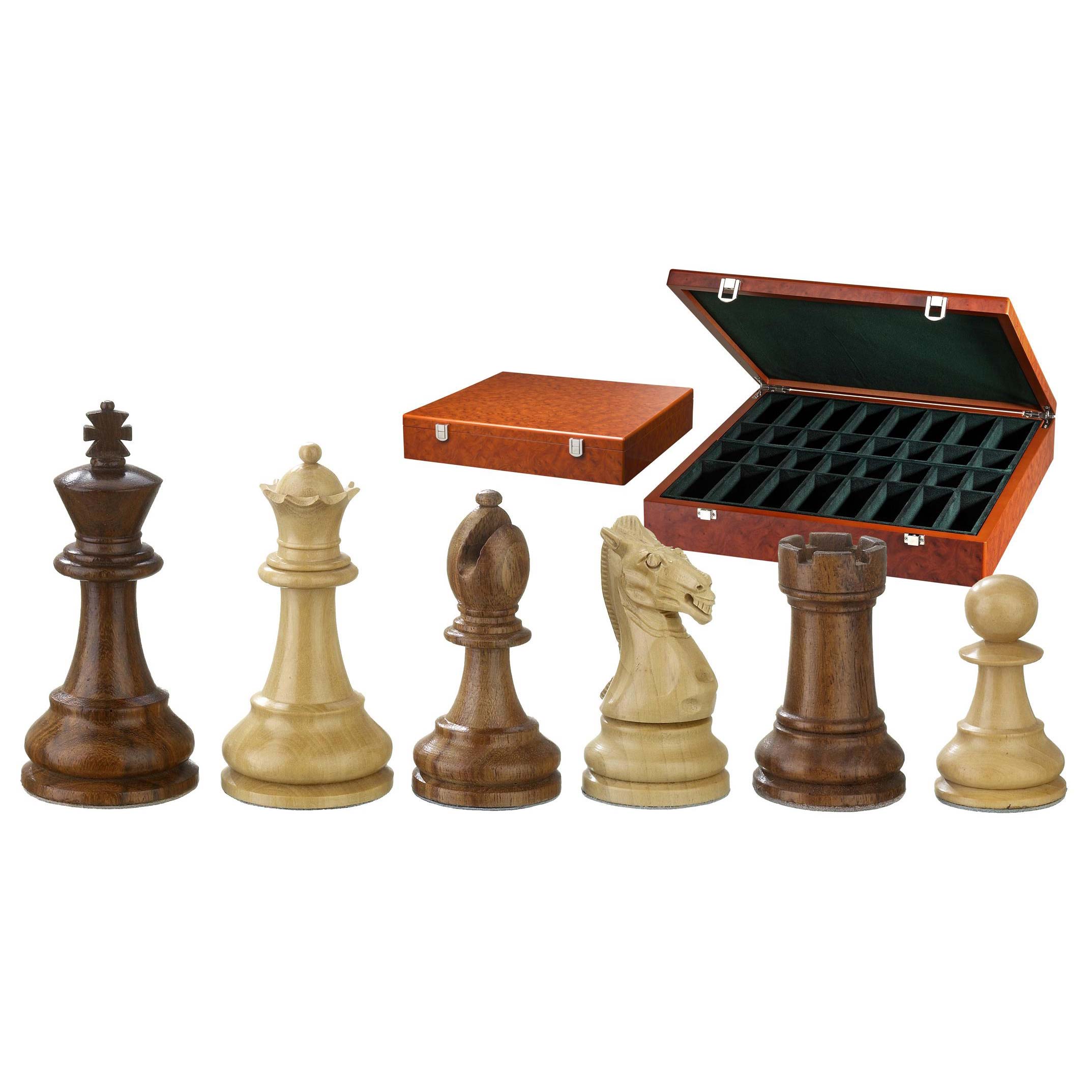 Schachfiguren Karl der Große, Königshöhe 95mm, gewichtet, in Holzbox