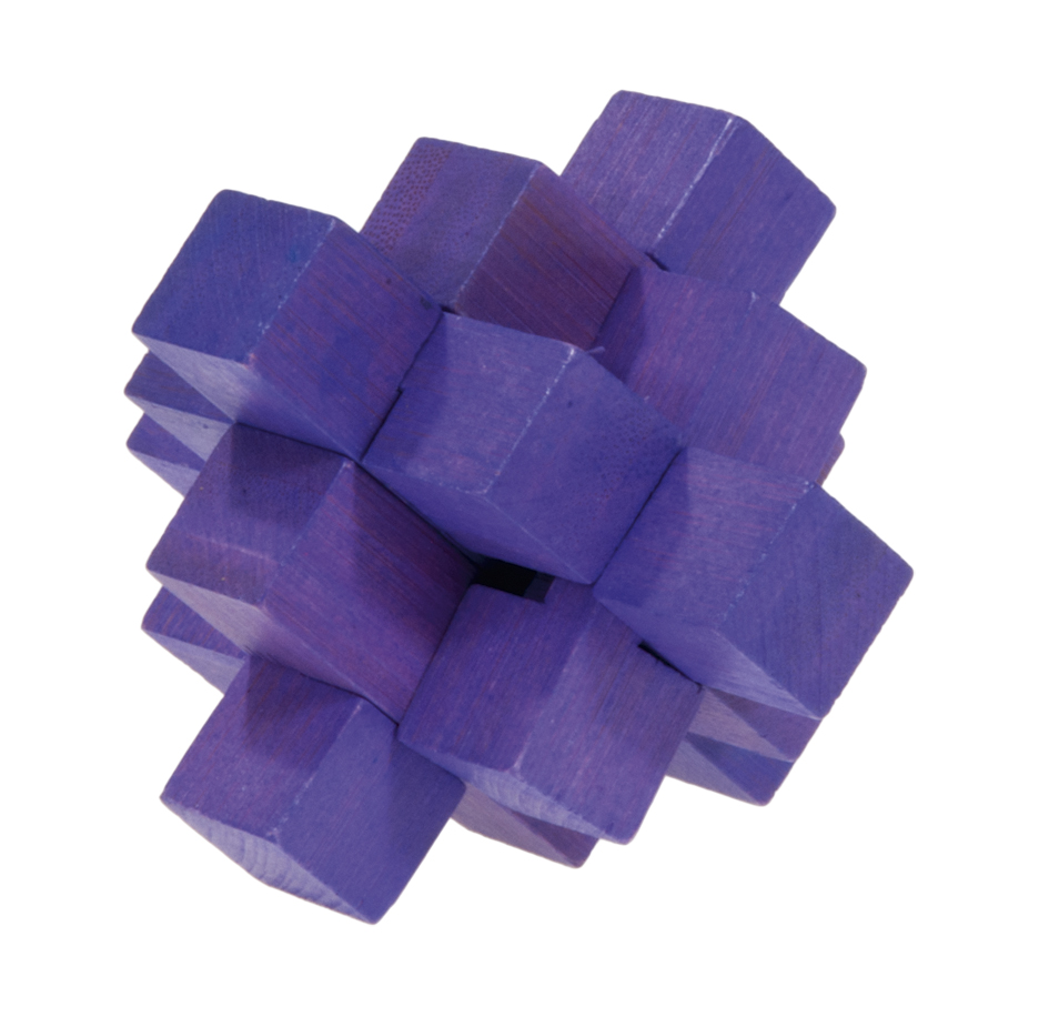 Farbiges Bambuspuzzle "Blockpuzzle" violett