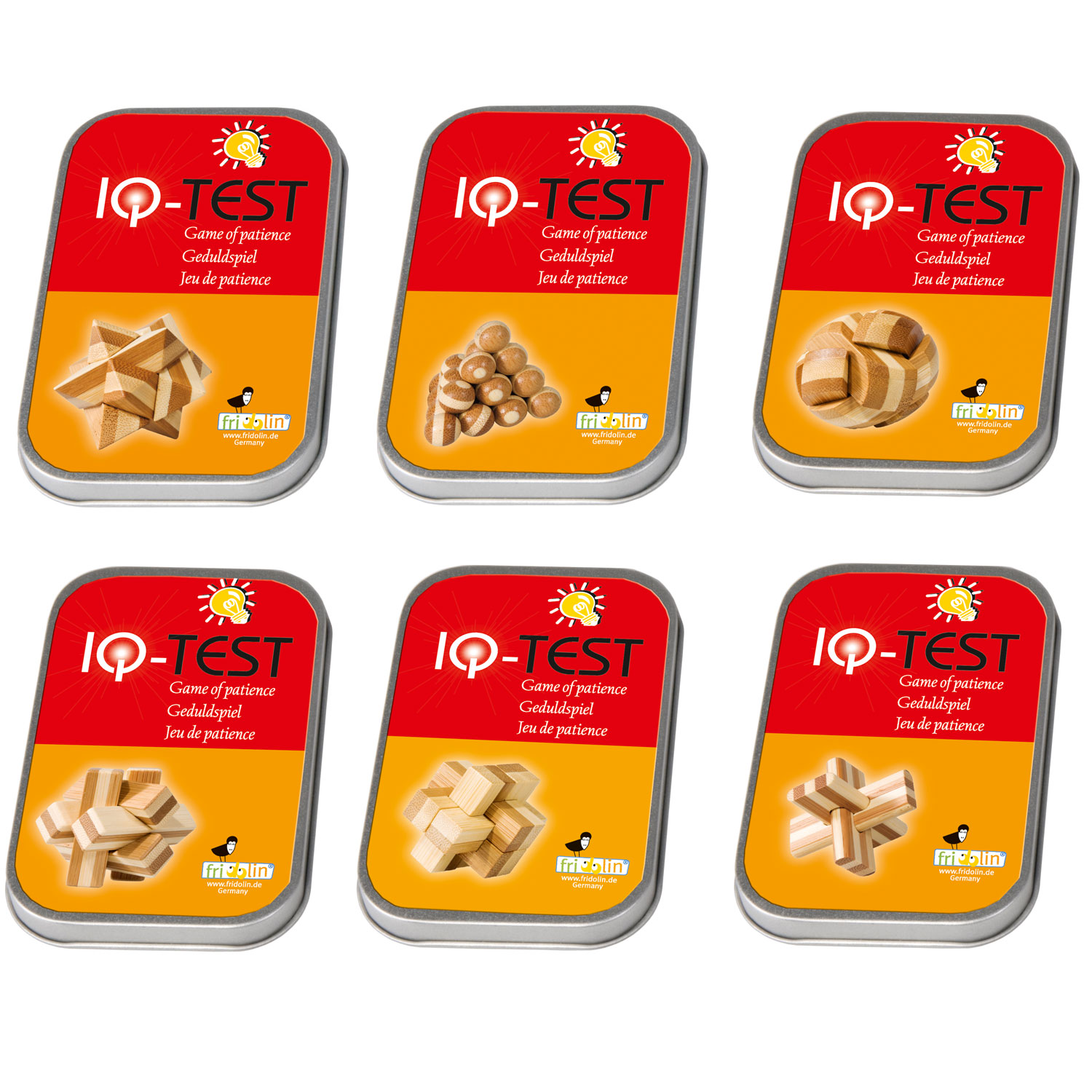 Bambuspuzzle in der Dose Sparpaket 3