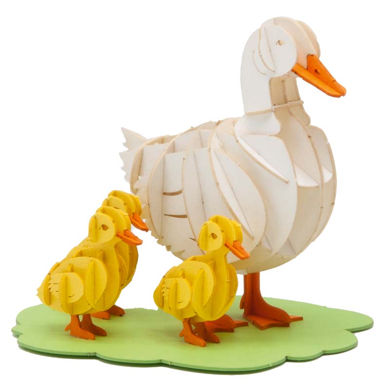 3D Papiermodell Gänse-Familie