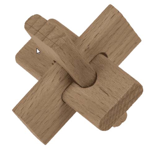 Holzpuzzle "Kreuz" in Streichholzschachtel