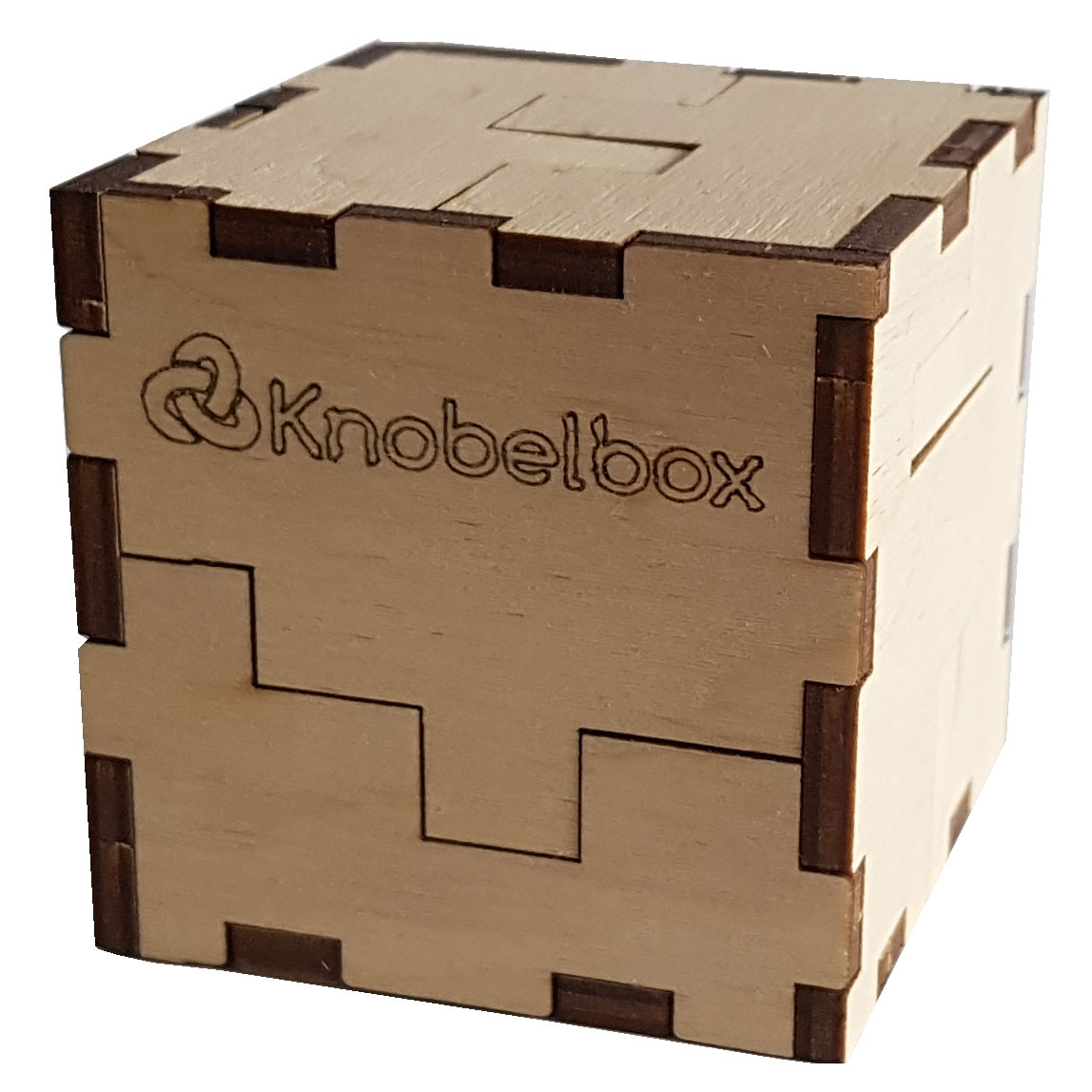 Eco Wood Art: 3D Cube Puzzle "Knobelbox"