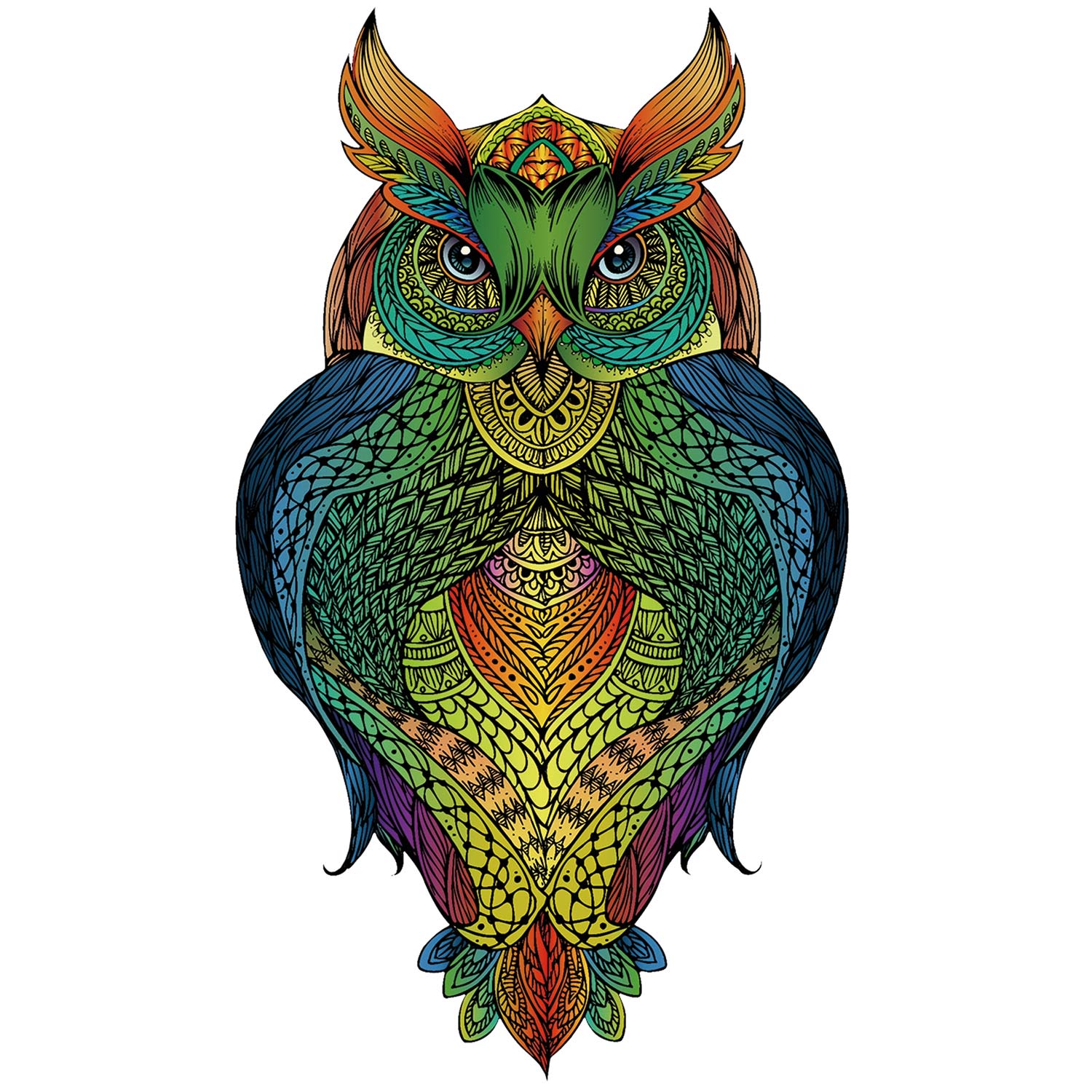 Rainbow Wooden Puzzle Owl (Eule)