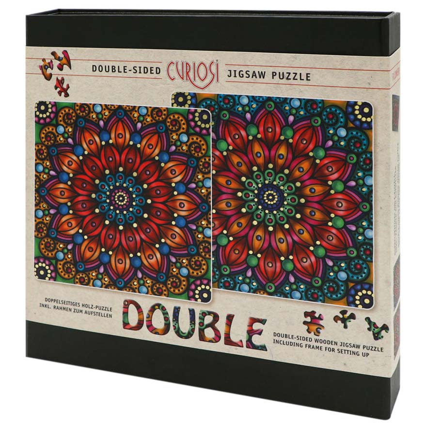 Holzpuzzle Double "Flower" inkl. Puzzlerahmen