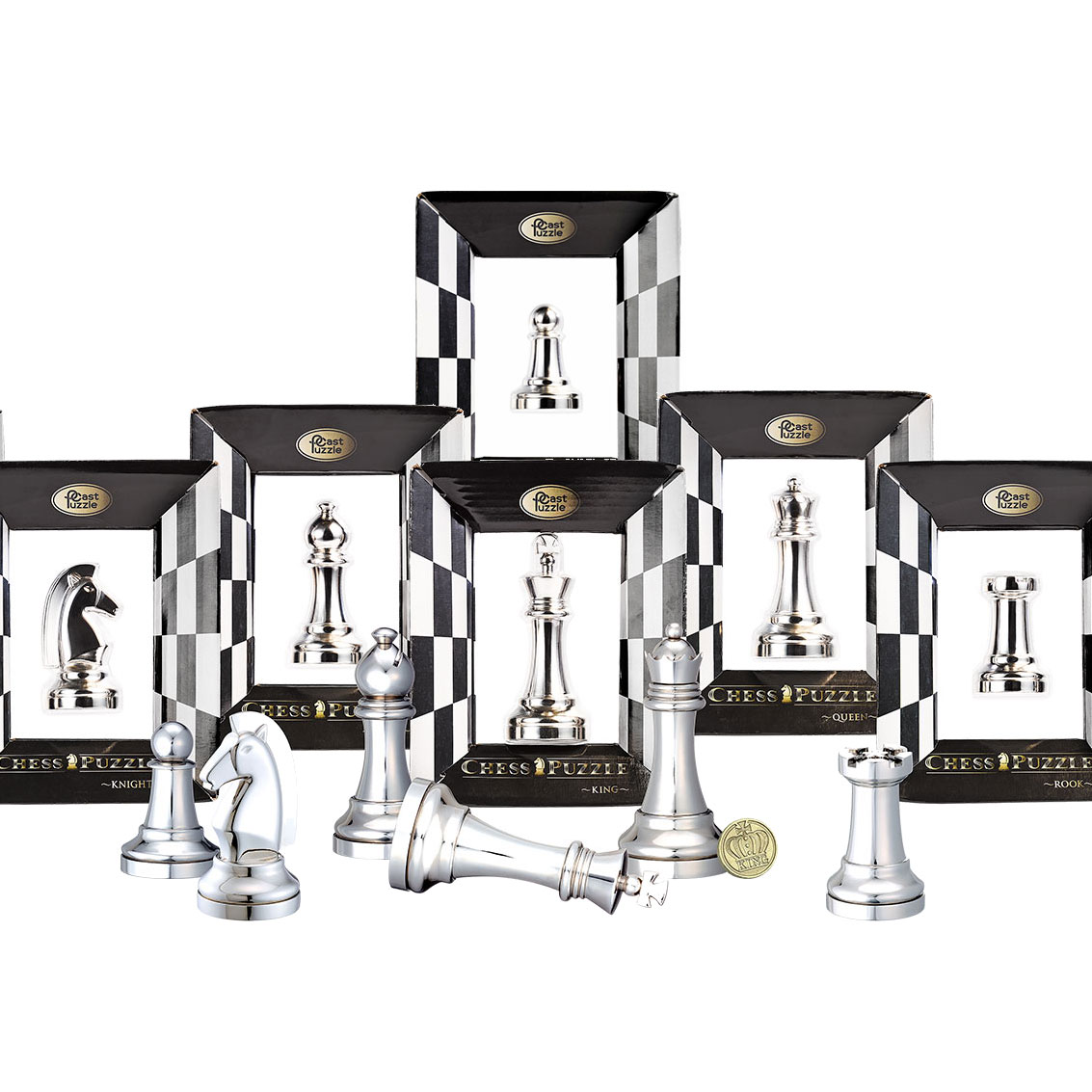 Cast Chess Silver Edition (alle 6 Puzzle)