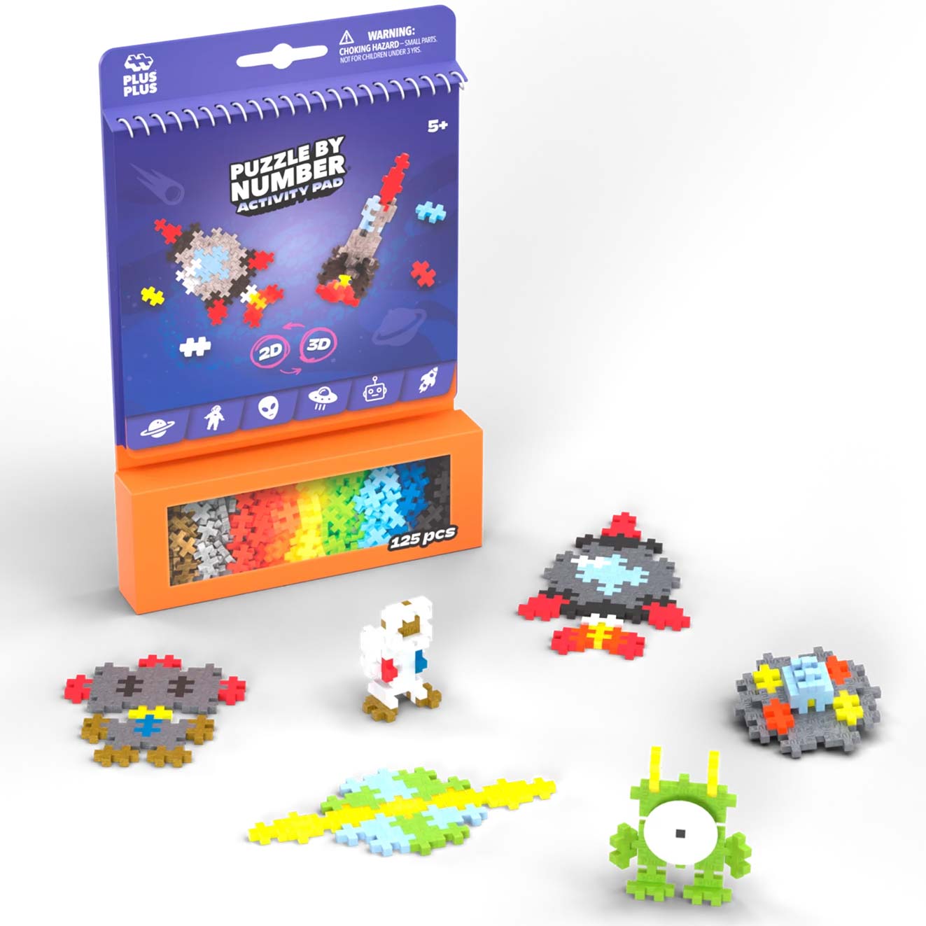 Plus-Plus Puzzle by Number Activity-Pad: Weltraum - 125 Bausteine