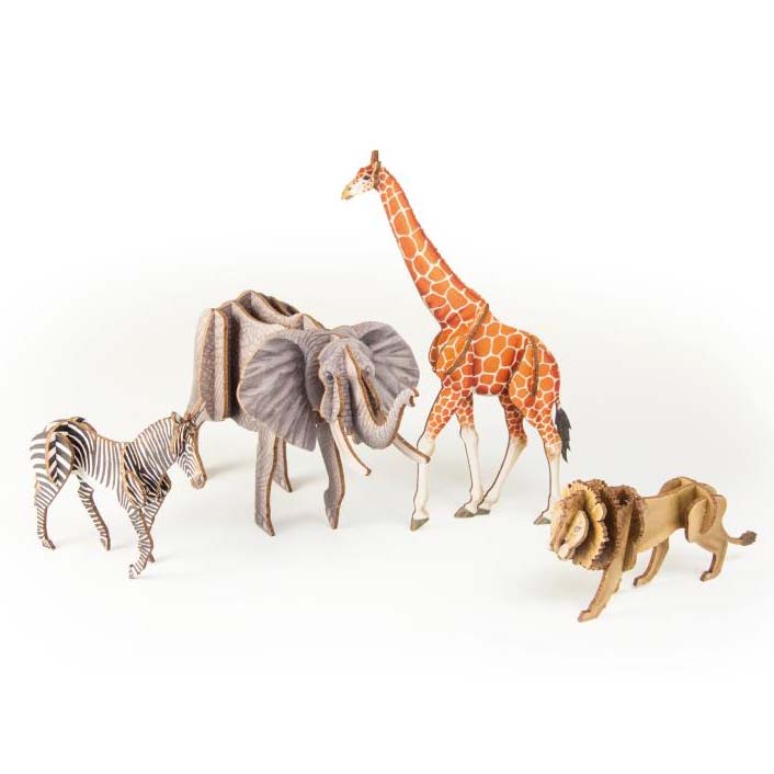 3D Bastelset "Afrikanische Tiere"