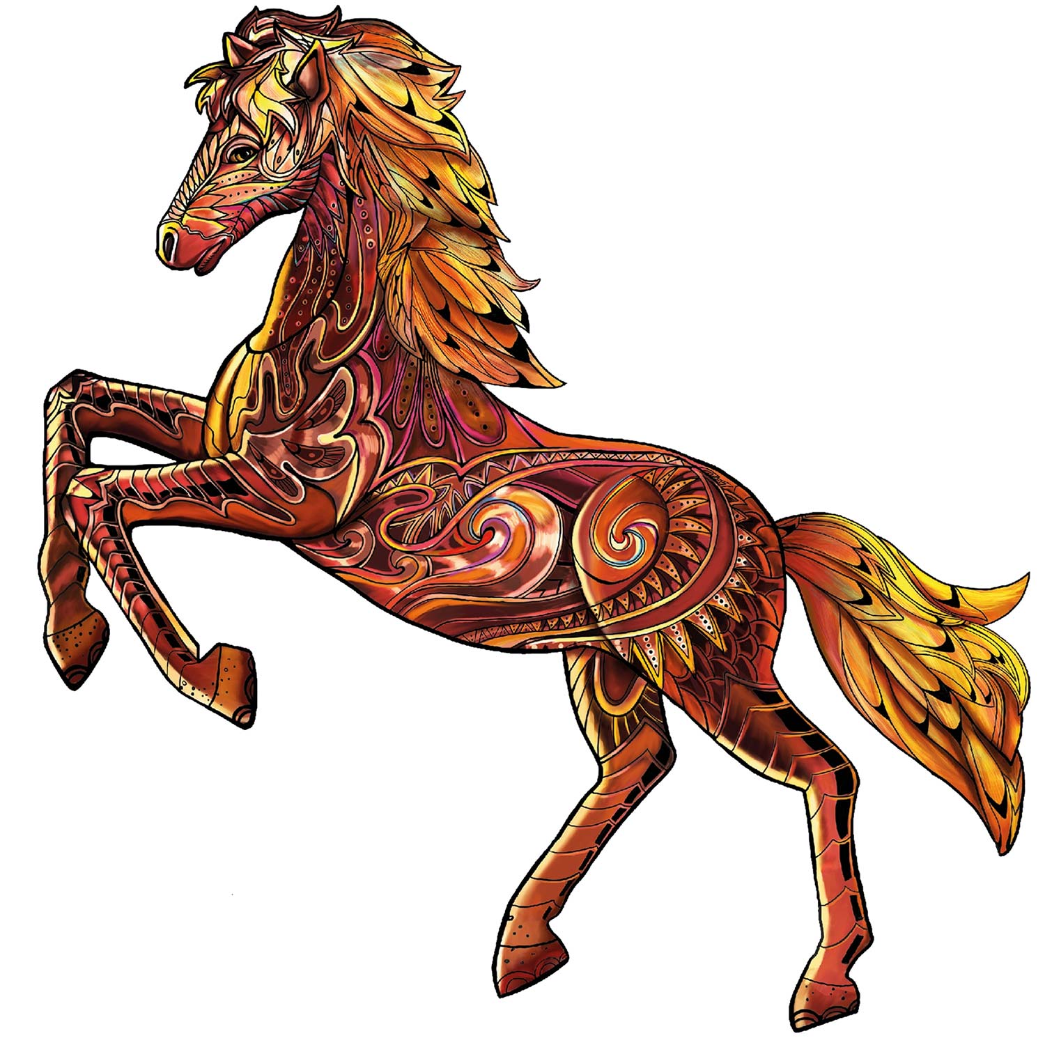 Rainbow Wooden Puzzle Wild Horse (Wildpferd)