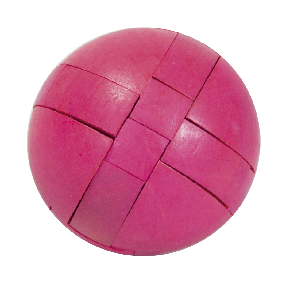 Holzpuzzle "Kugel - magenta"