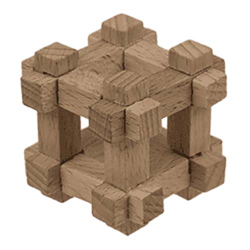 Holzpuzzle "Block" in Streichholzschachtel