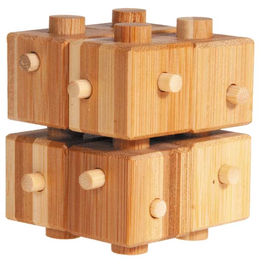 Bambuspuzzle "Würfel mit Stäben"