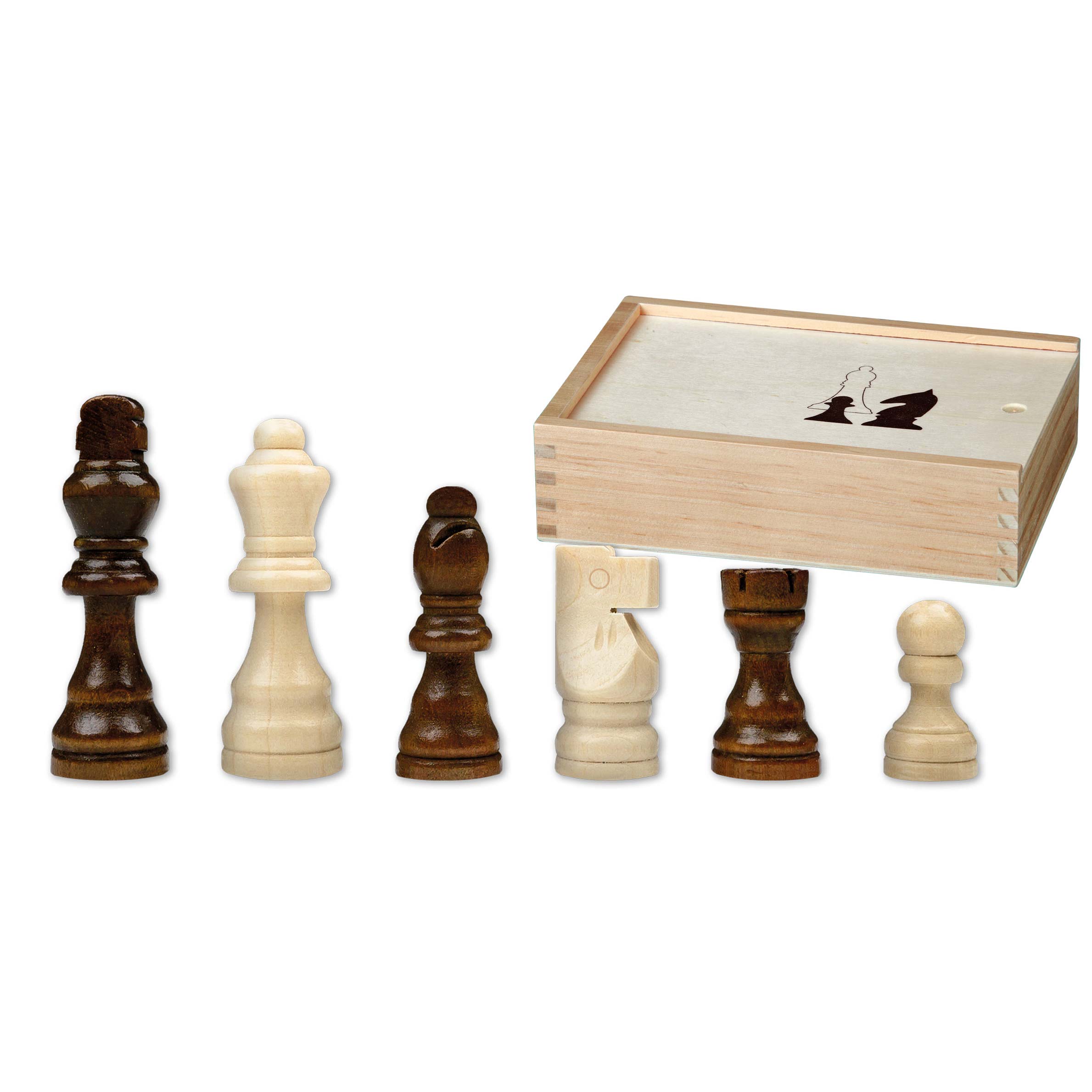 Schachfiguren Otto I, Königshöhe 76 mm, in Holzbox