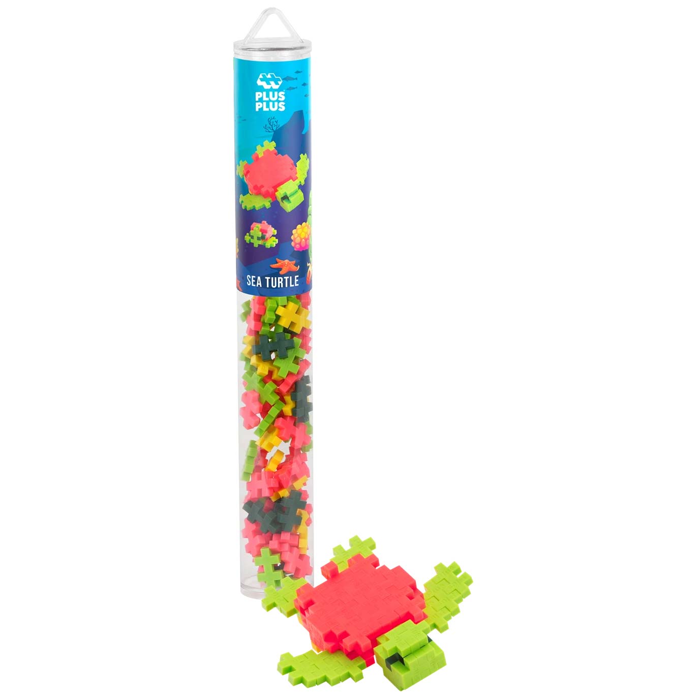Plus-Plus Tube Mini Basic: Meeresschildkröte - 100 Bausteine