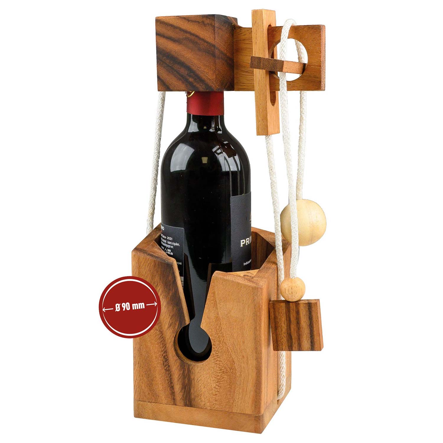 Flaschenpuzzle, Flaschensafe, Samena Holz