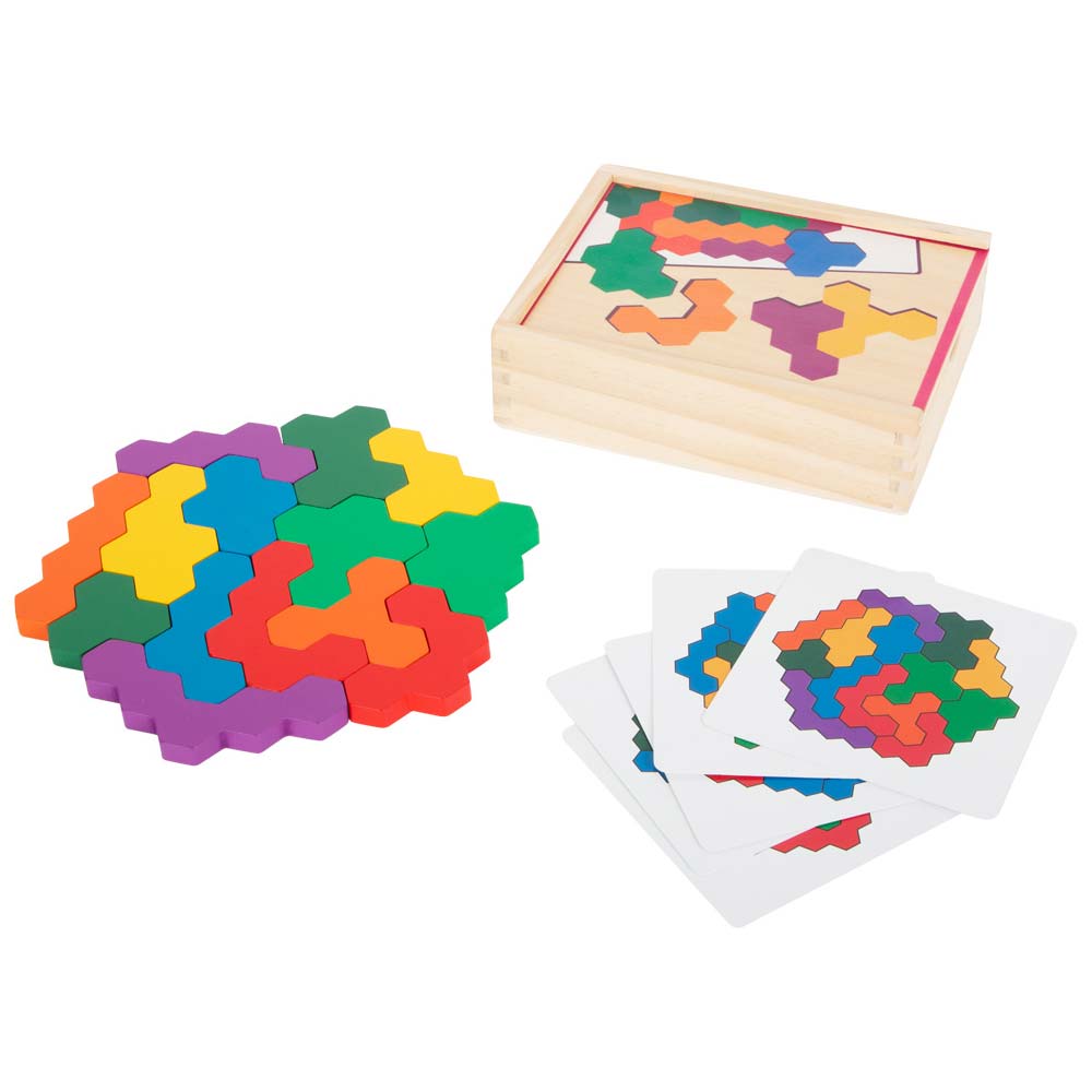 Lernspiel Holzpuzzle Hexagon