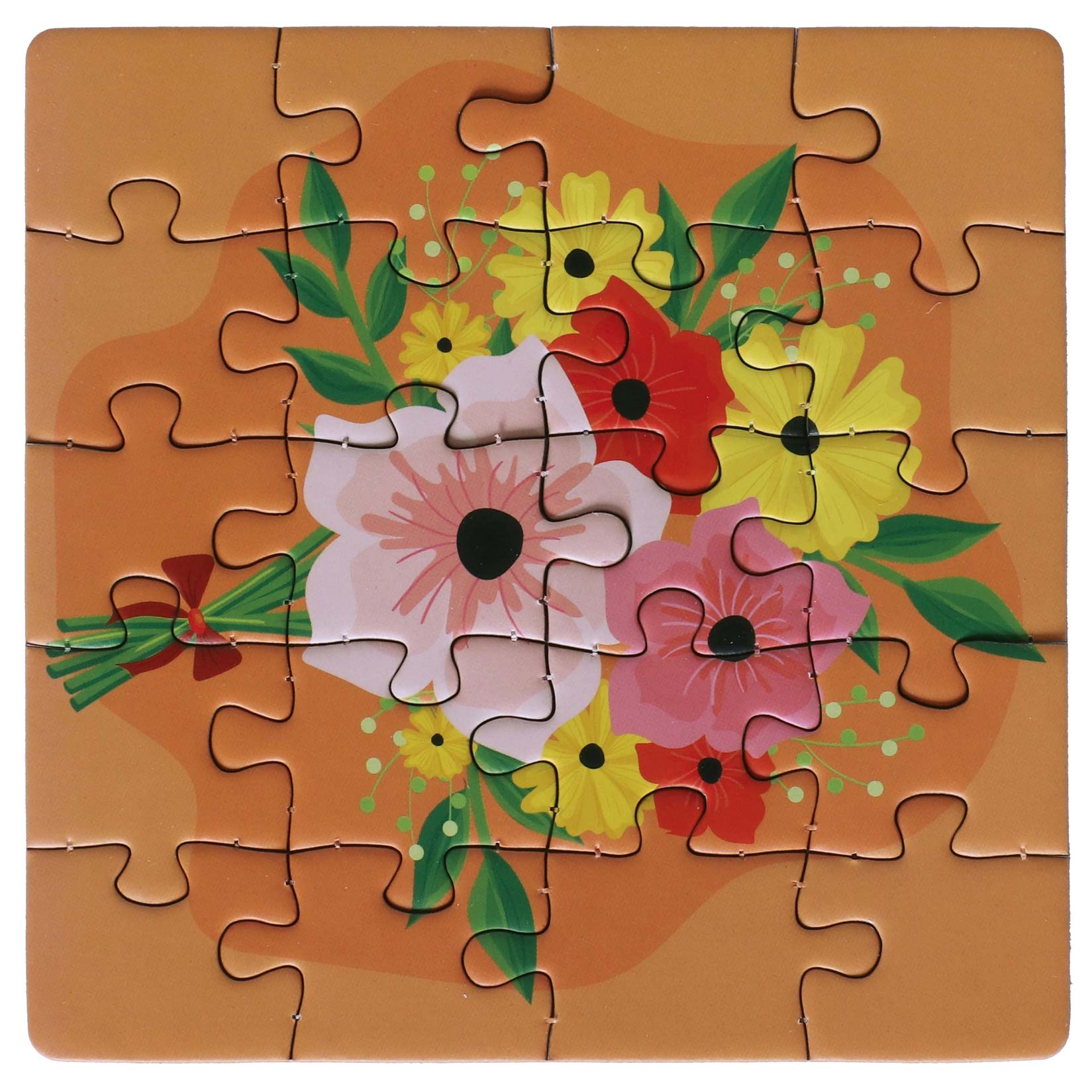 Puzzle-Geschenkkarte Happy Birthday Blumen