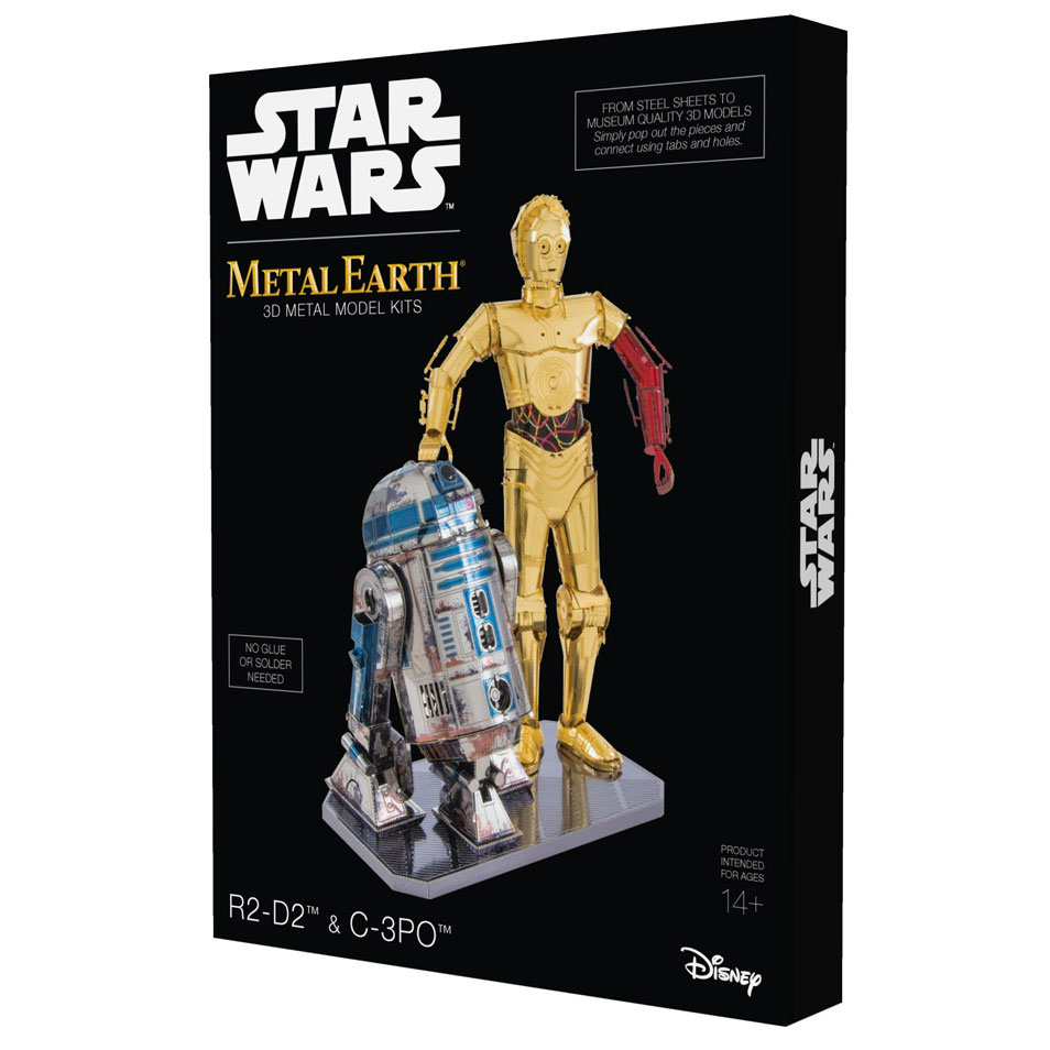 Metal Earth: STAR WARS Set C-3PO + R2D2 in Geschenkbox
