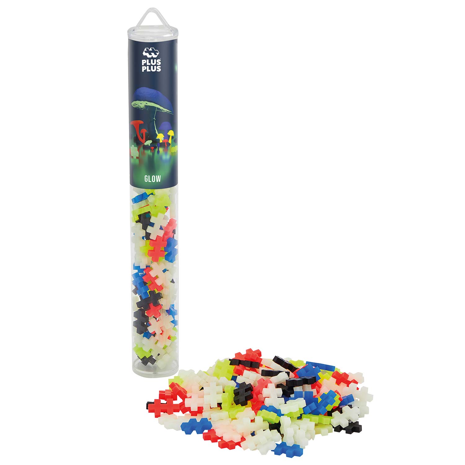 Plus-Plus Tube Mini Basic: Glow in the Dark - 100 Bausteine