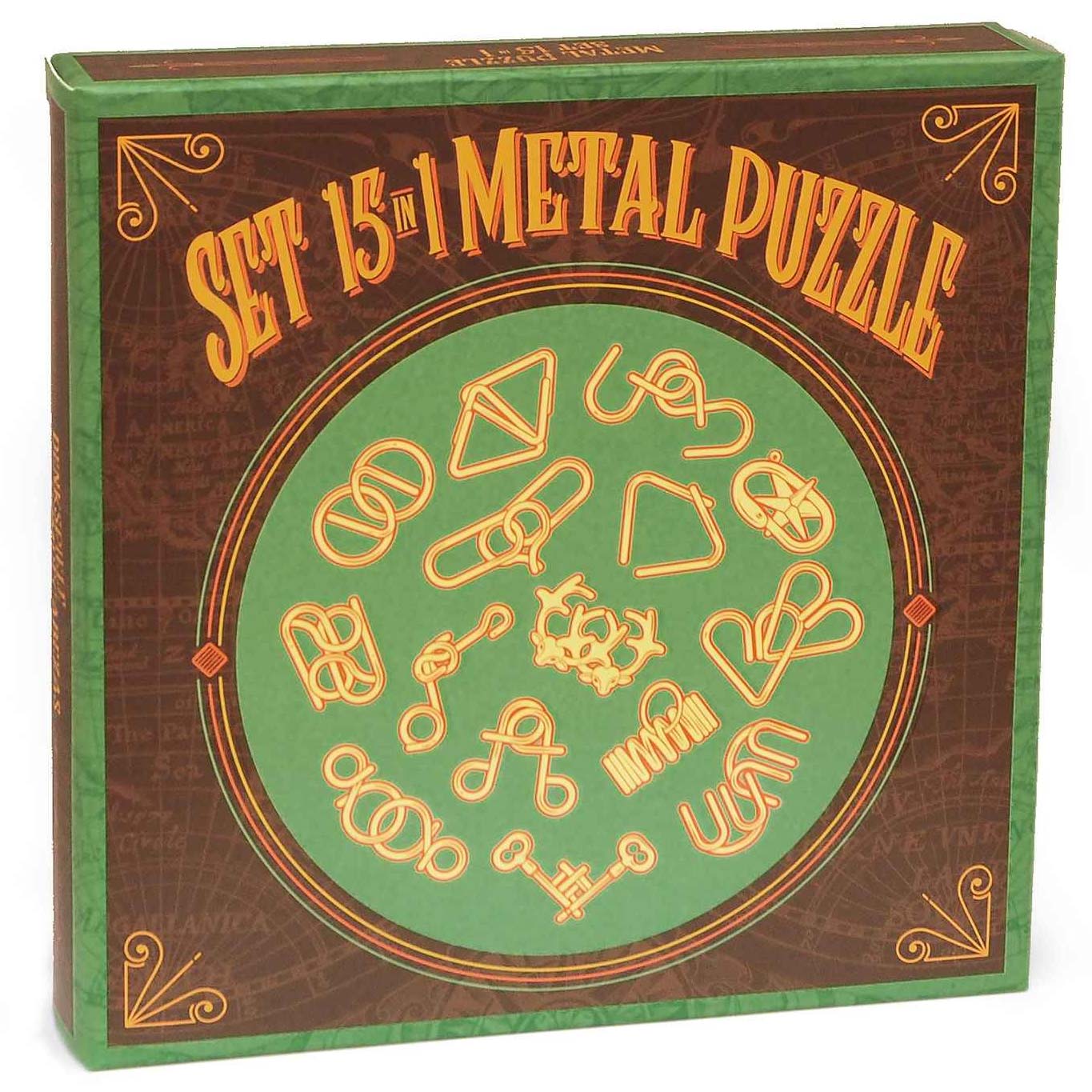 Set 15 in 1 Metallpuzzle Grün