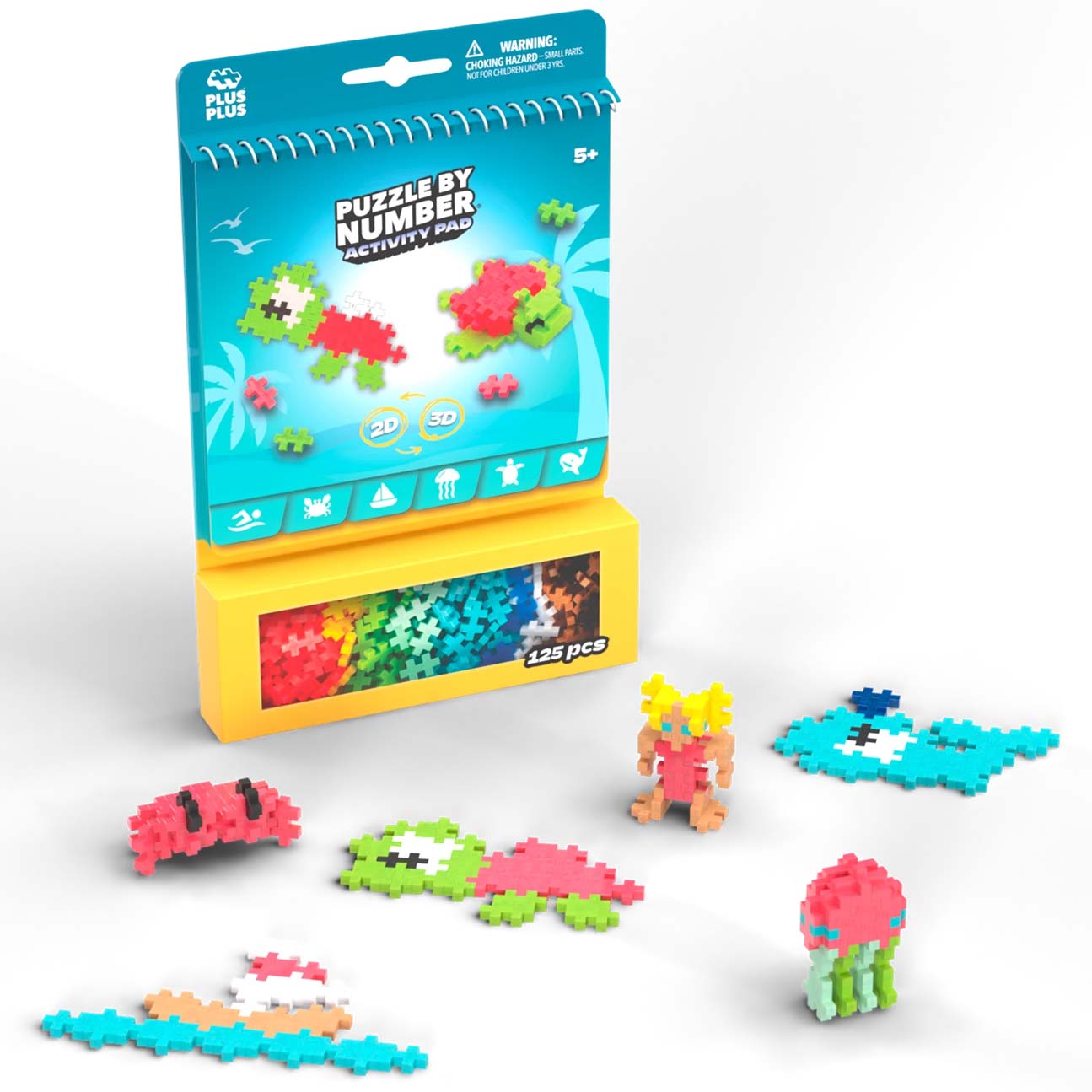 Plus-Plus Puzzle by Number Activity-Pad: Meer - 125 Bausteine