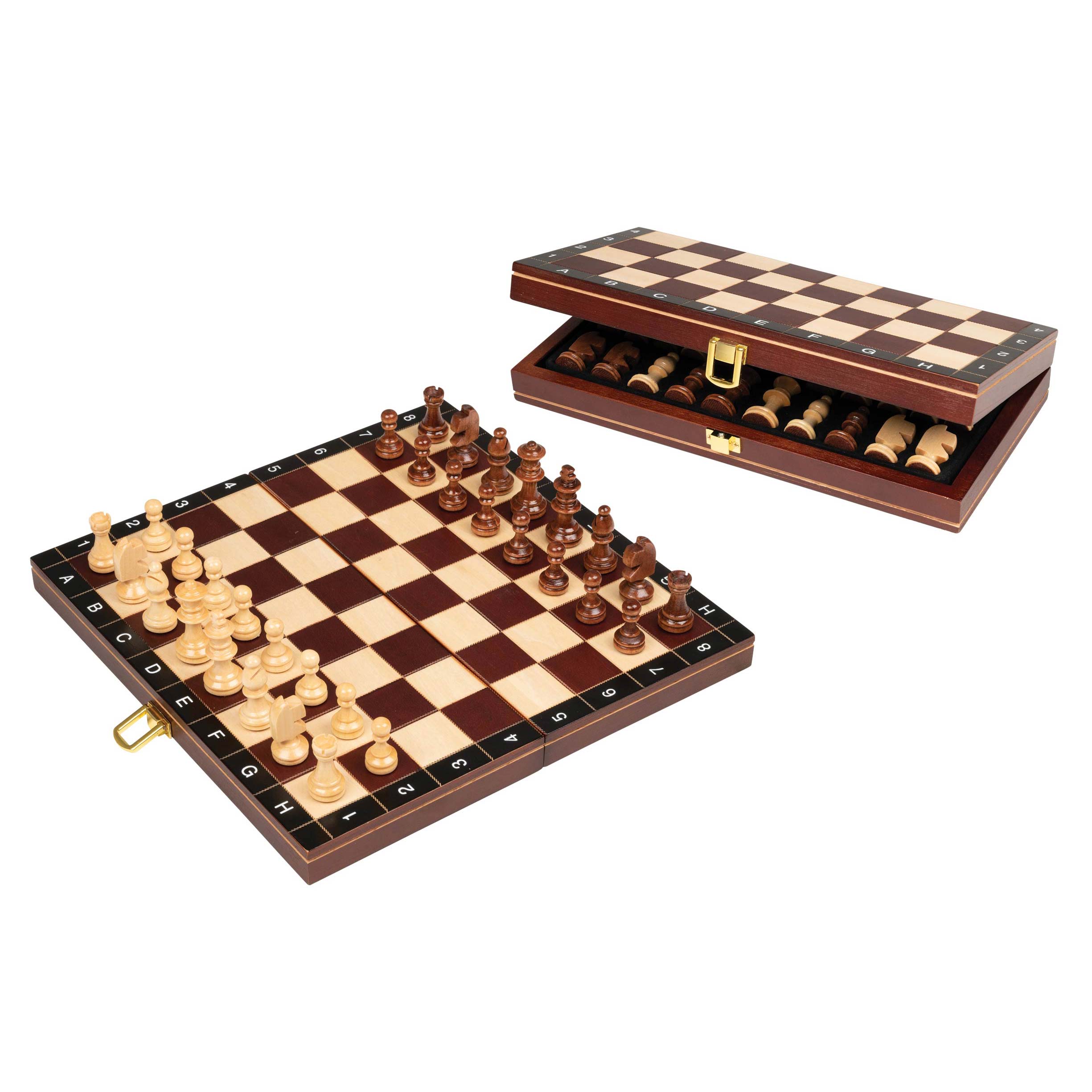 Schachkassette, Reise, Feld 30 mm, mit Randbeschriftung