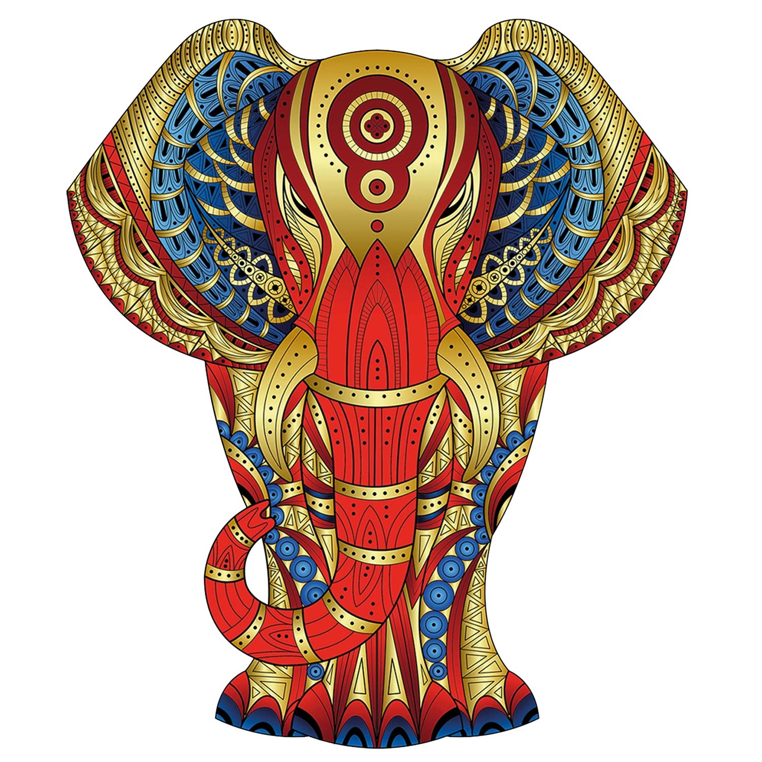 Rainbow Wooden Puzzle Elephant