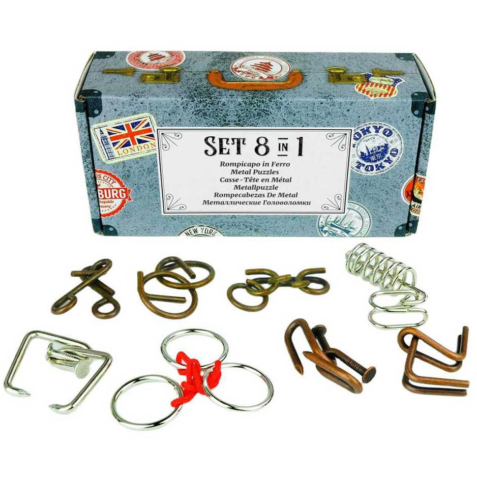 Metal Puzzles Set 8 in 1 Koffer - Travellers Collection