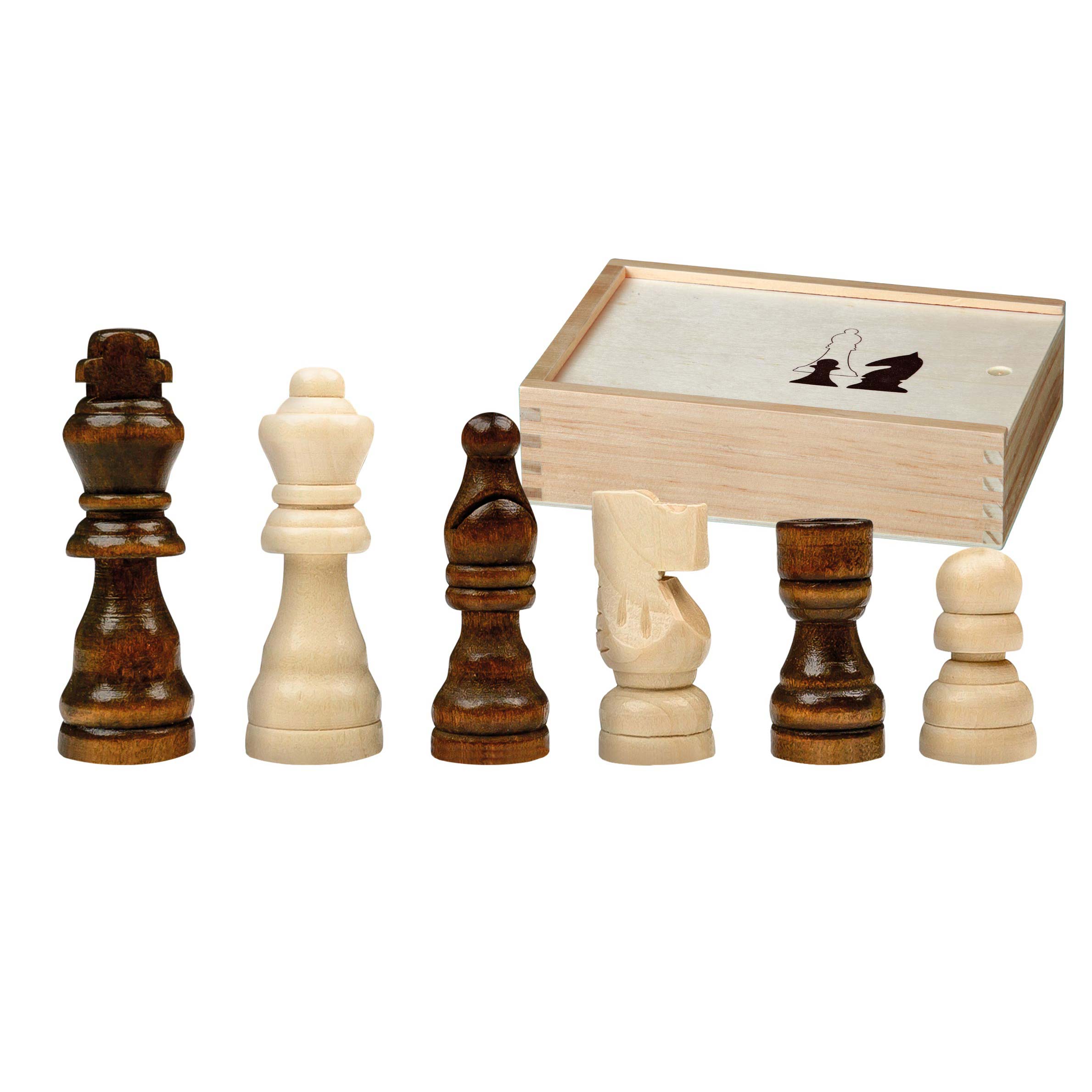 Schachfiguren Otto I, Königshöhe 62 mm, in Holzbox