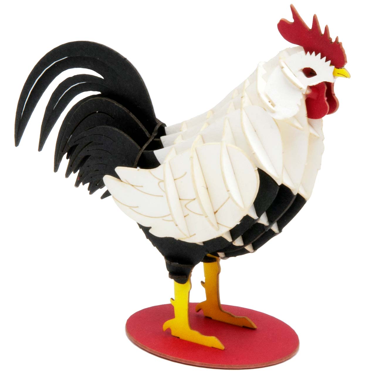 3D Papiermodell Hahn bunt