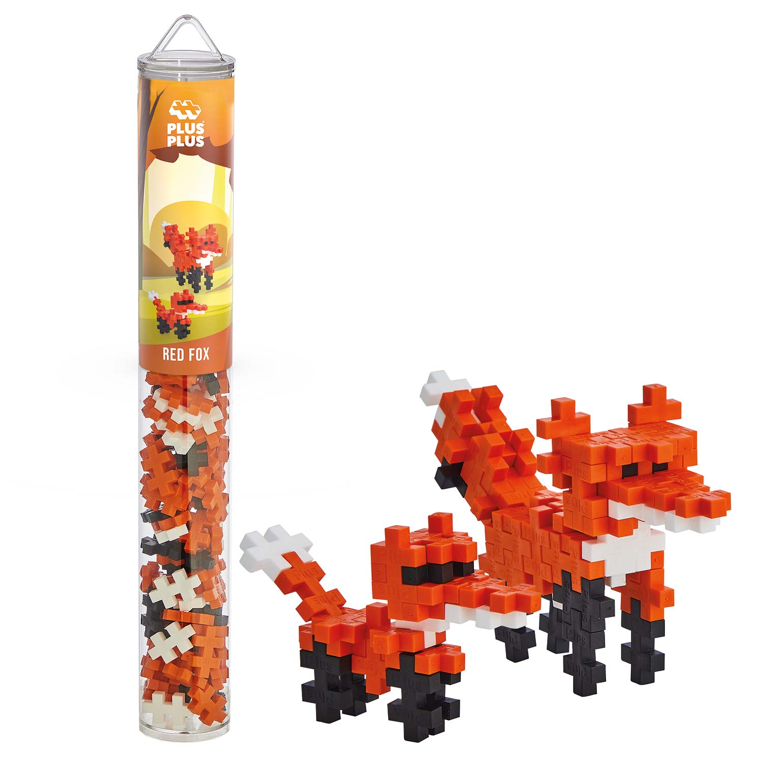 Plus-Plus Tube Mini Basic: Fuchs - 100 Bausteine