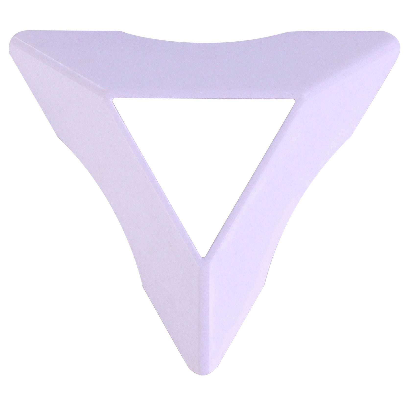 Dreieckiger Sockel für Cubes weiß (Rundung)