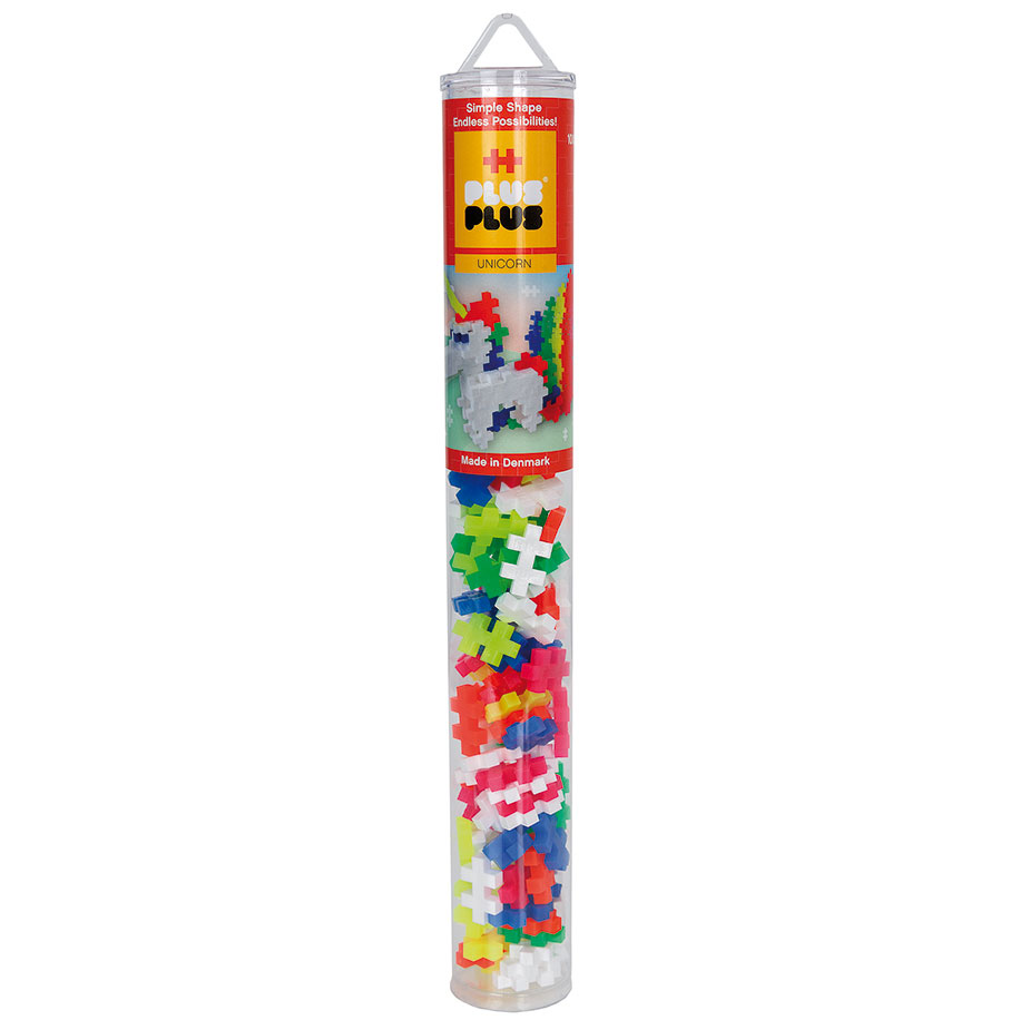 Plus-Plus Tube Mini Neon: Einhorn - 100 Bausteine