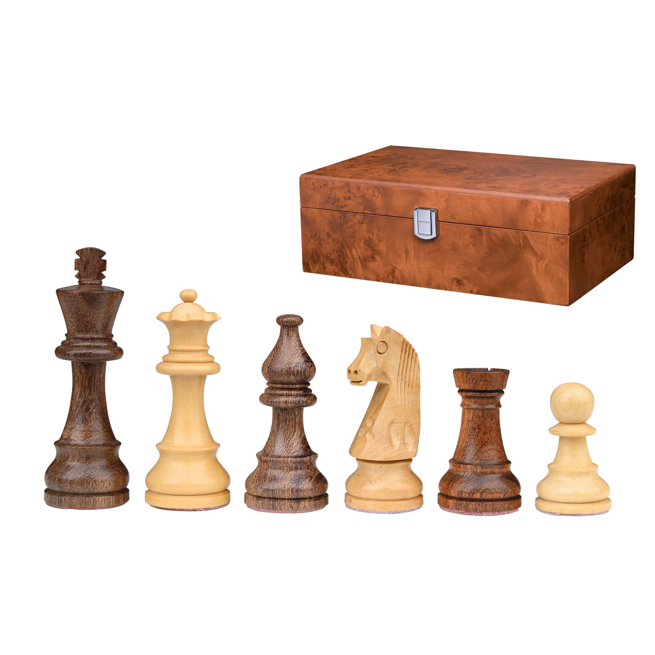 Schachfiguren Titus, Königshöhe 65 mm, in Holzbox