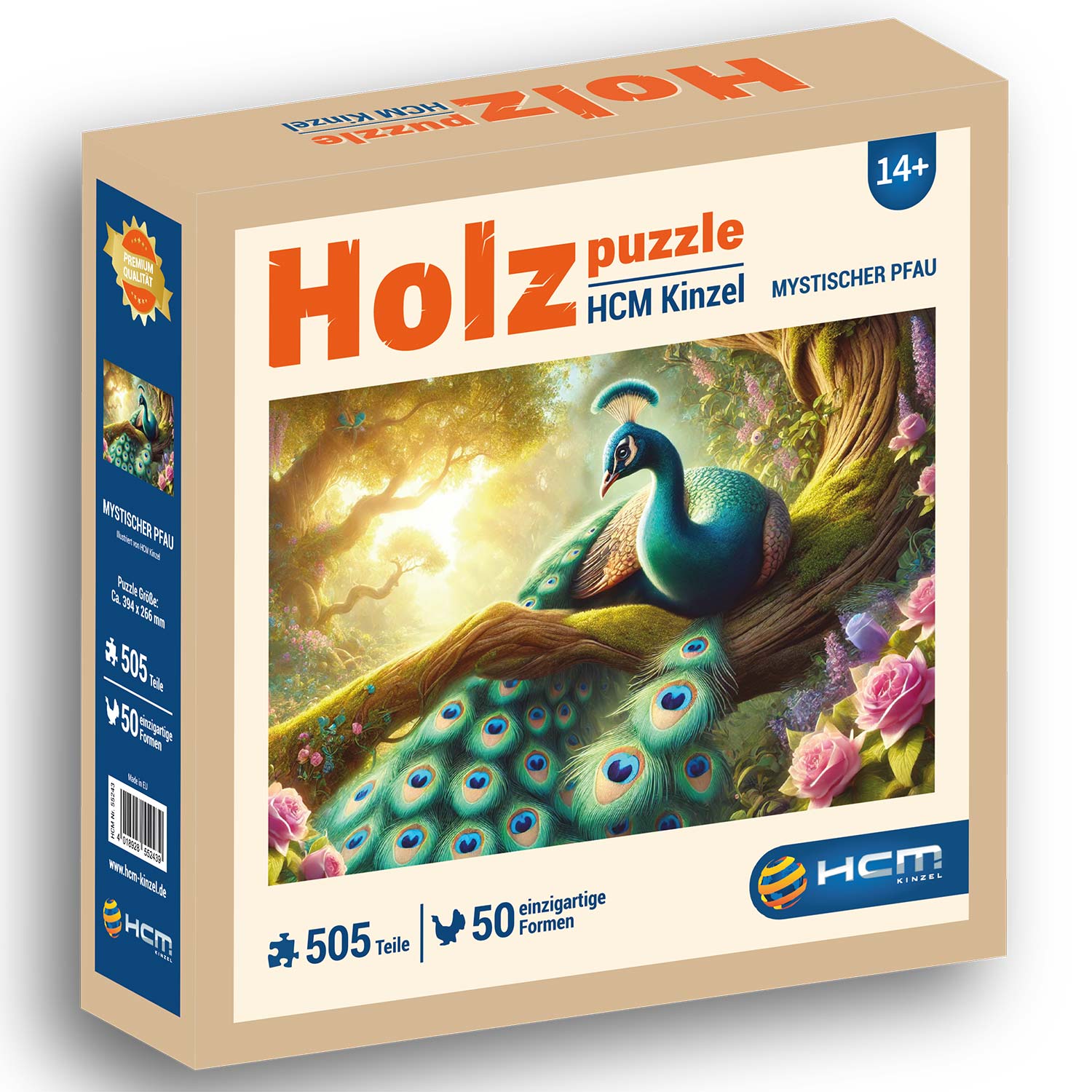 Holzpuzzle - Mystischer Pfau 505 Teile