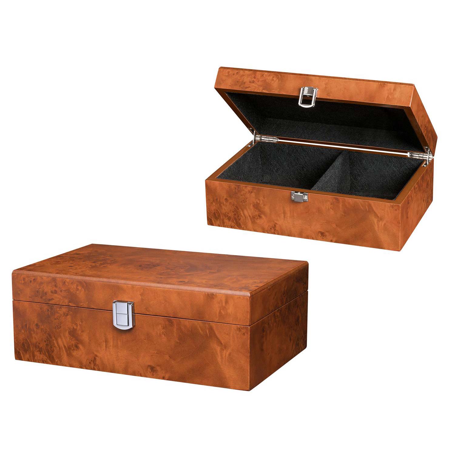 Schachfigurenbox, Wurzelholzoptik, für Könighöhe bis 110mm