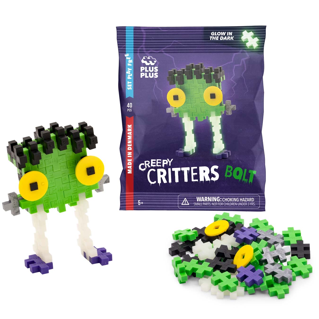 Plus-Plus Mini Basic Grusel-Kreatur Bolt - 40 Teile