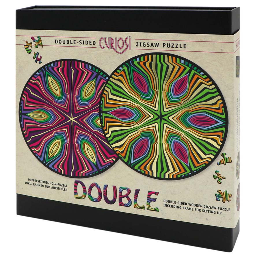 Holzpuzzle Double "Hippie" inkl. Puzzlerahmen