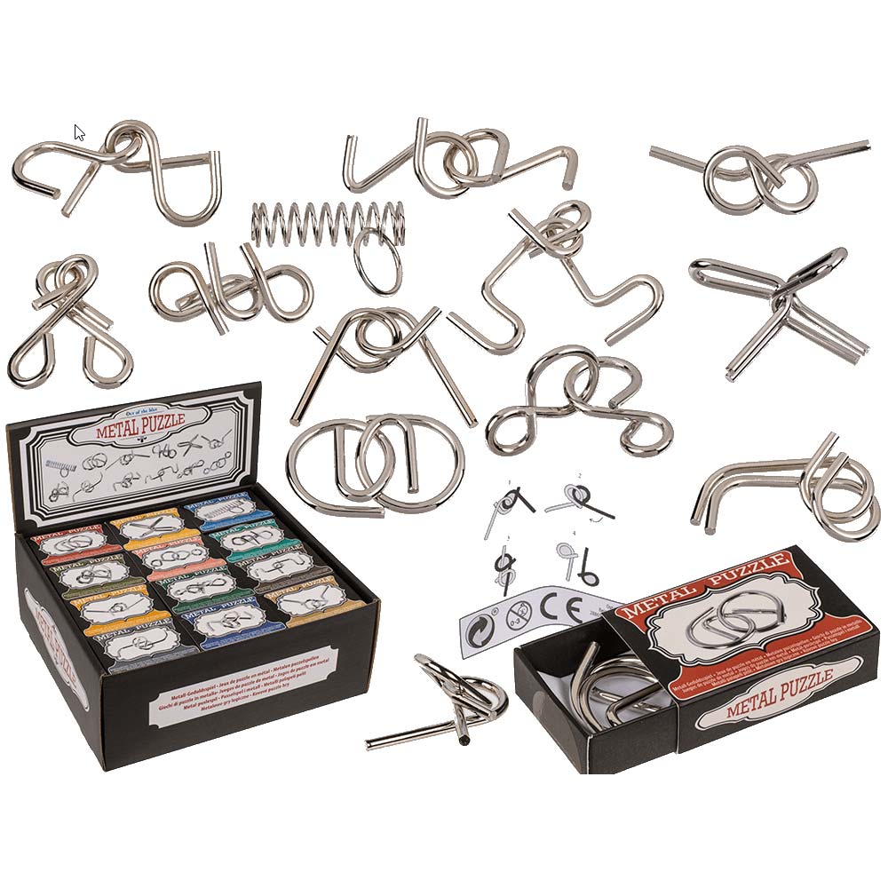 Metallpuzzle in der Streichholzschachtel Sparset (12 Puzzle)