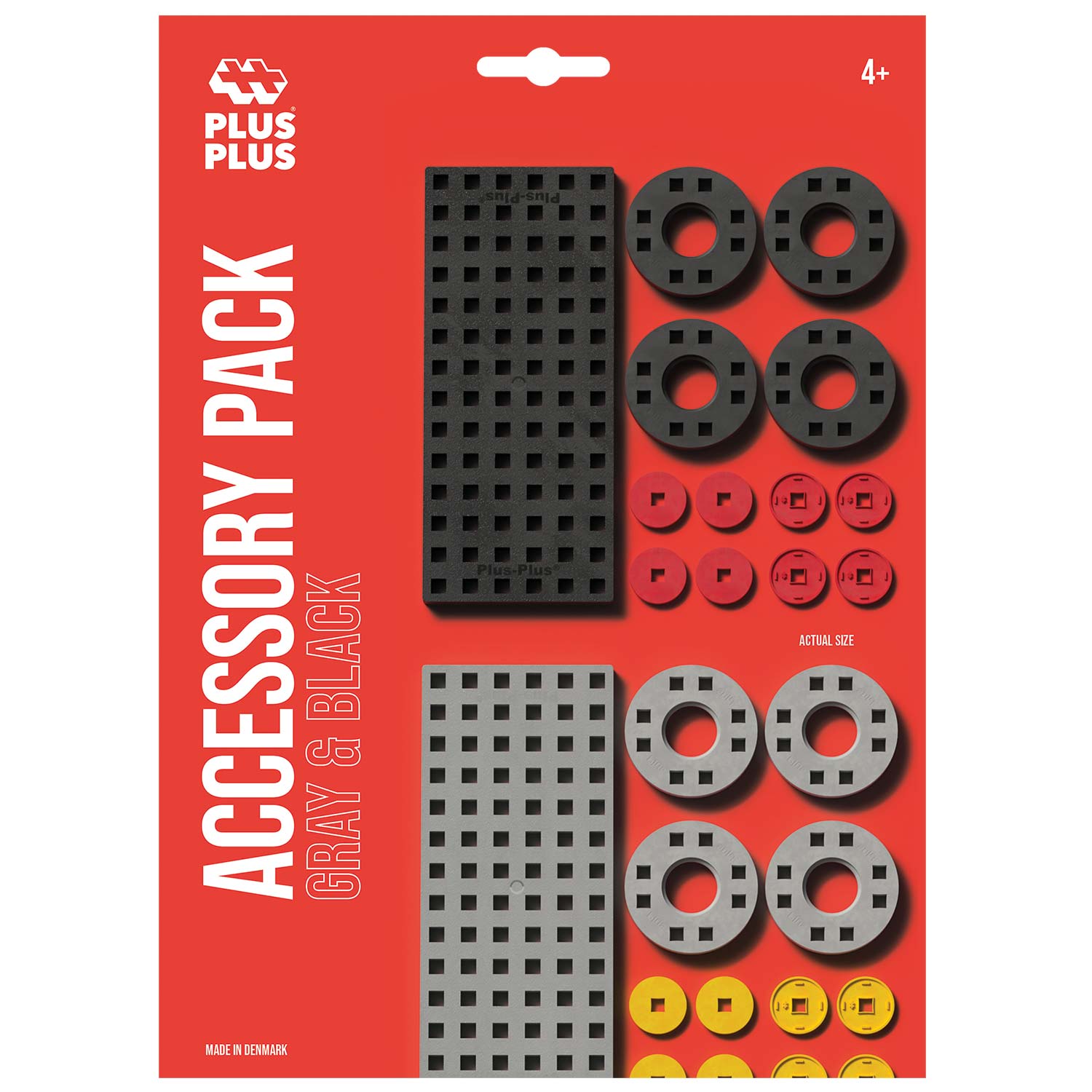 Plus-Plus Mini GO!: Zubehörset mit Räder, grau/schwarz